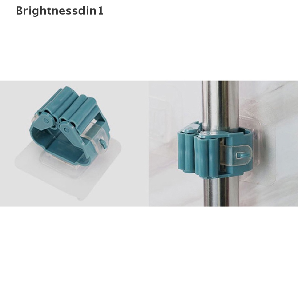 (Brightnessdin1) Klip Holder Sapu / Pel Model Tempel Dinding Untuk Kamar Mandi