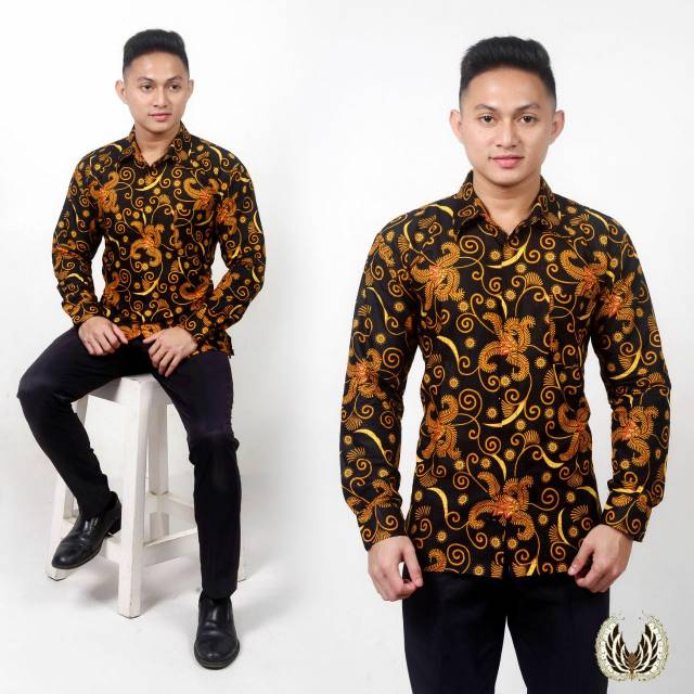 Kemeja Batik Pria PPBTK07 Modern Lengan Panjang Casual Modis Trendy masa kini M L XL ASLI PEKALONGAN