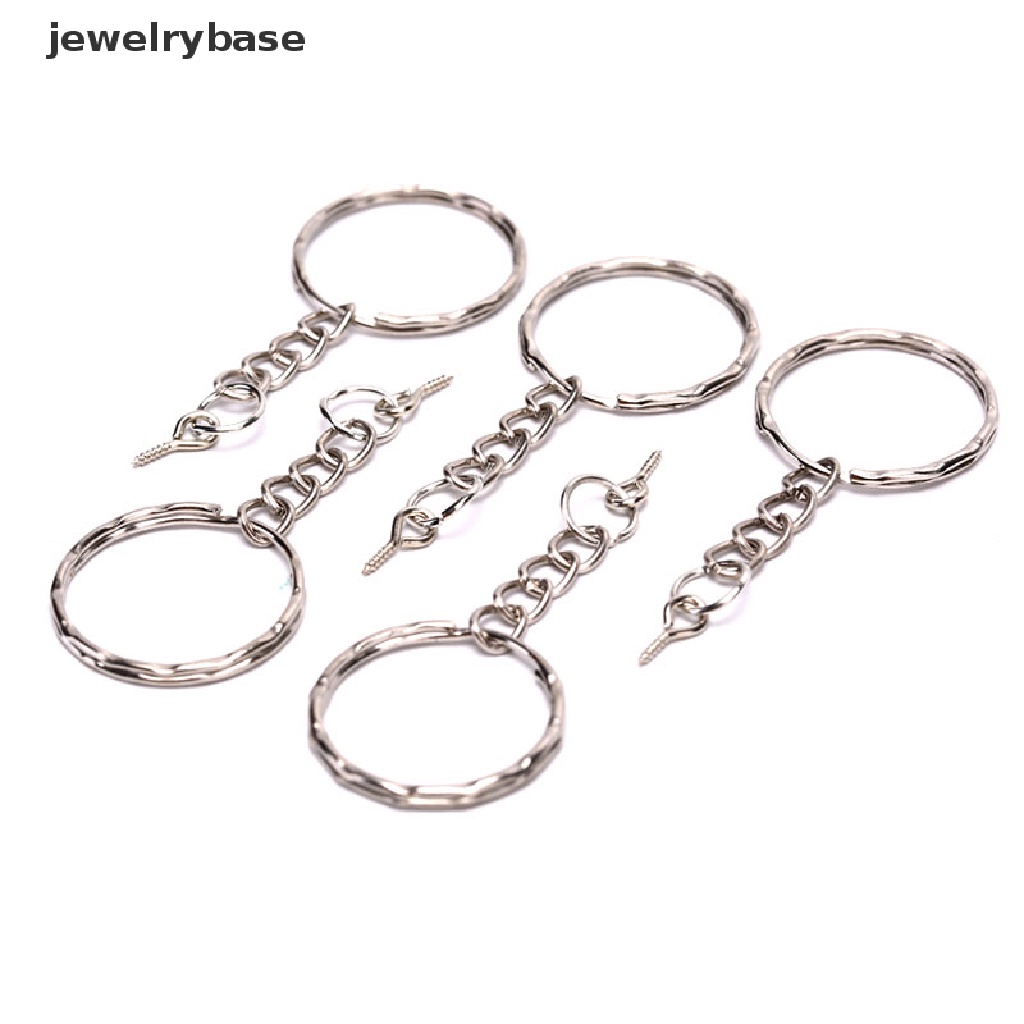 40 Pcs Gantungan Kunci Model Sekrup Mata Pendek Split Ring Konektor Untuk Perhiasan