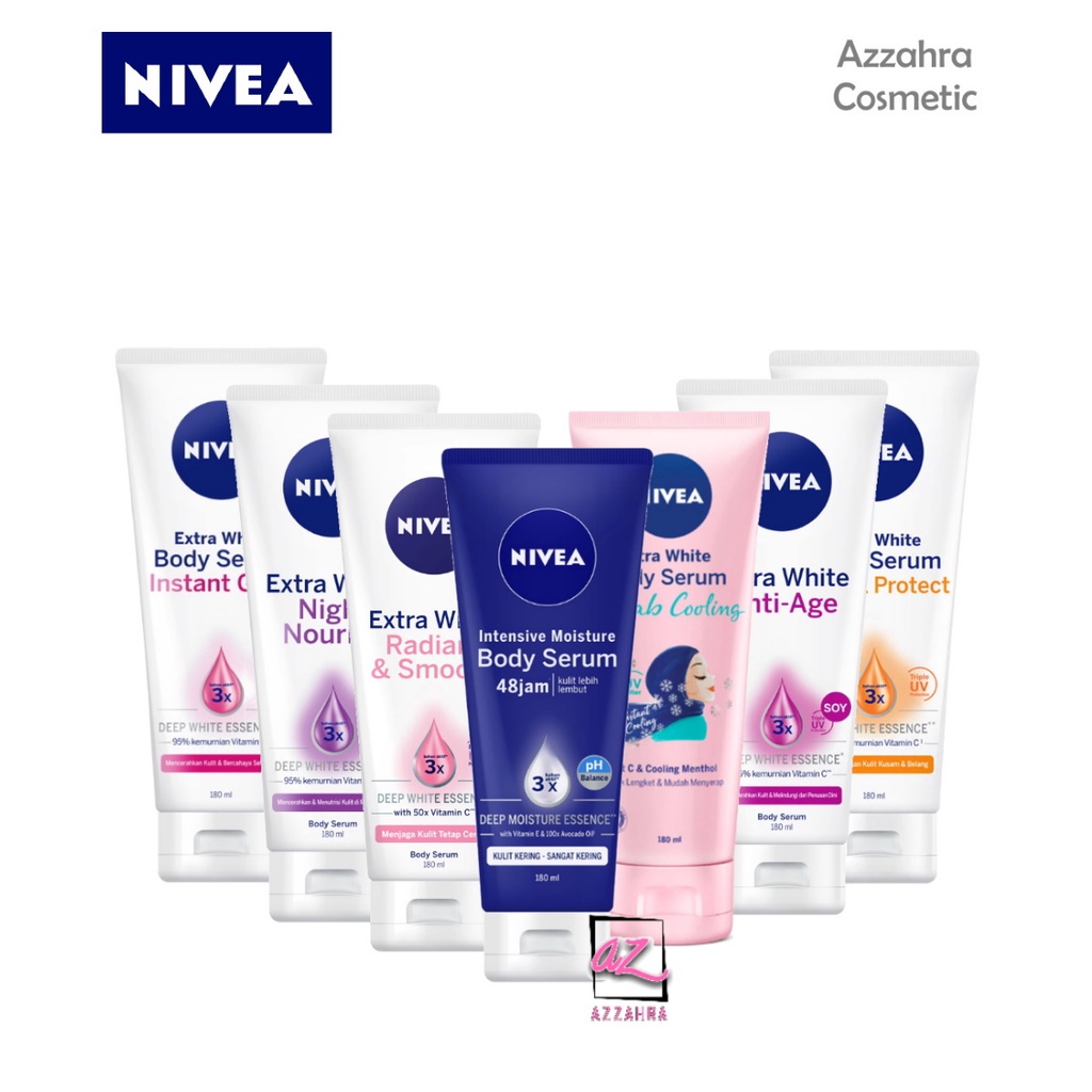 NIVEA Body Serum Extra White | Night | Repair Care Protect | Radiant | Glow | Hijab 180ml