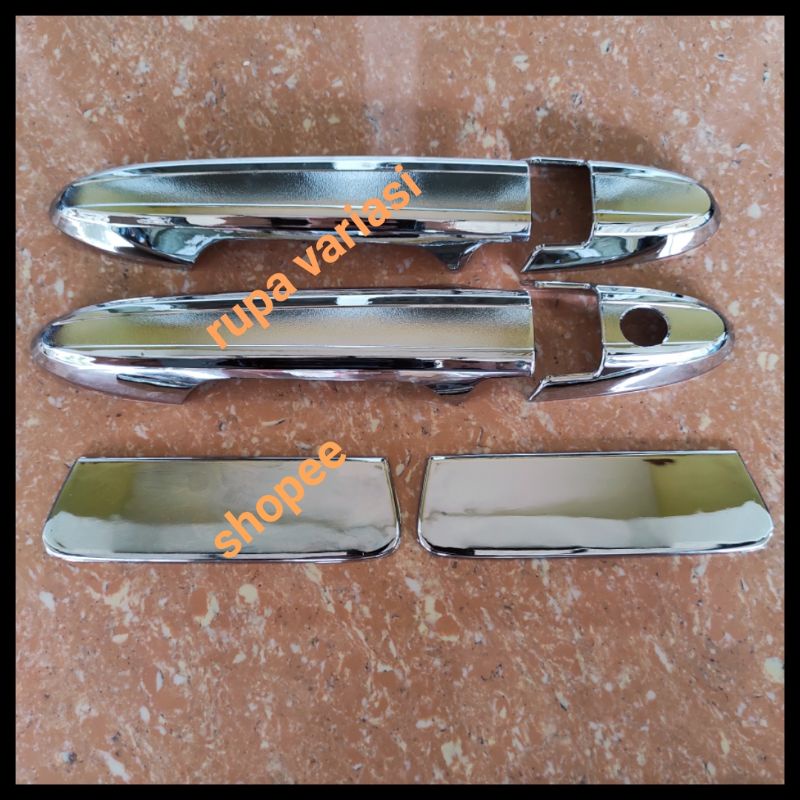 Paket cover pegangan handle pintu + outer mangkok MOBIL honda HRV KOMPLIT chrome CROME hitam doff tempel