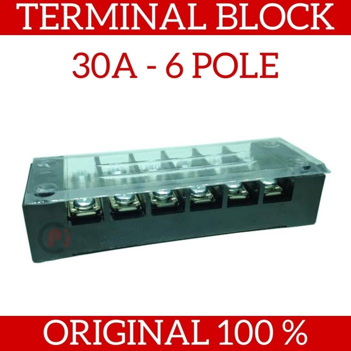 Terminal Block 3006 30A 6 Pole Isolator Kabel Listrik Blok 6P 30 Amper