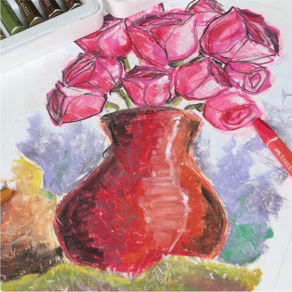 Faber-Castell Krayon Minyak Hexagonal Oil Pastel Krayon set 12, 18, 24 - Gambar 2