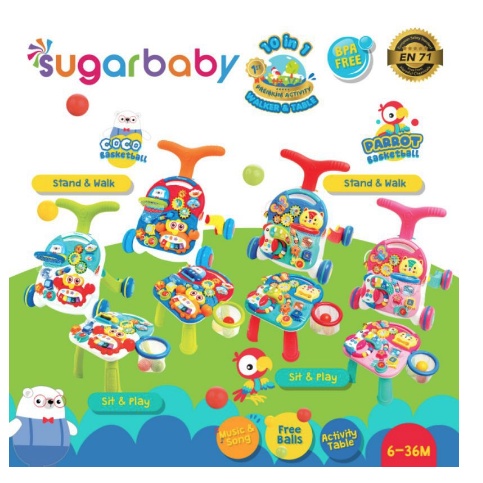 SUGAR BABY 10in1 Series PREMIUM Activity Walker &amp; Table