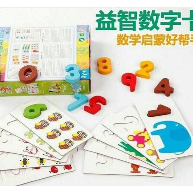 British wooden number puzzle - mainan edukasi - hadiah anak cewek cowok