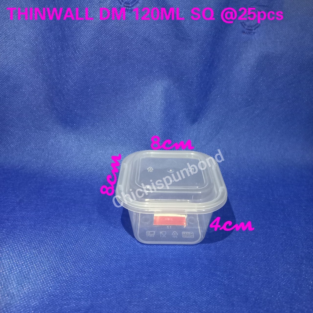 Thinwall food container 120ml kotak SQ/ Cup salad 150ml / Cup puding / Dessert box