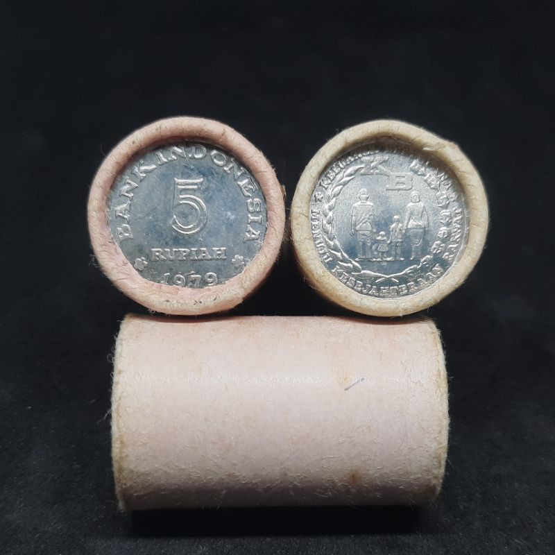 KOIN ROLL 5 RUPIAH KB KECIL TH 1979 - GRESS BARU