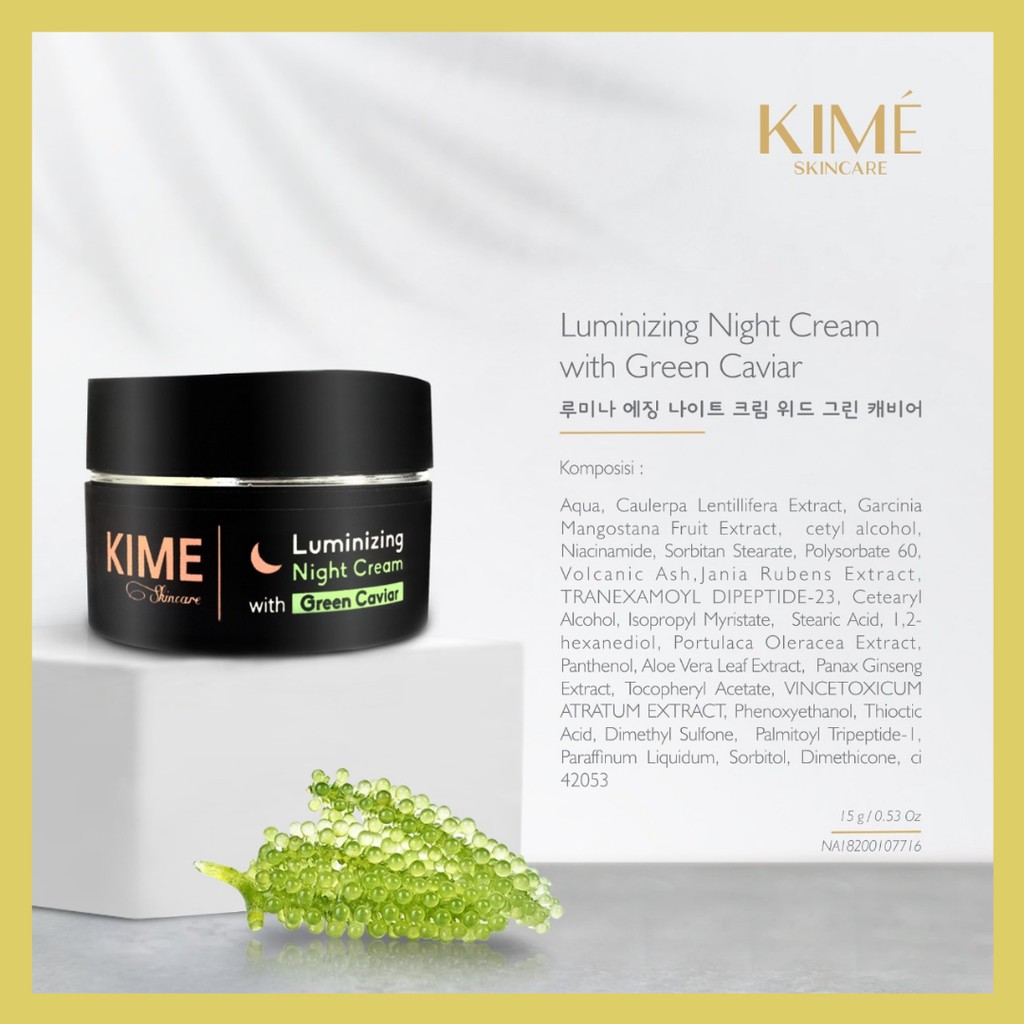 [ BPOM ] KIME Skincare  NIGHT CREAM WITH GREEN CAVIAR