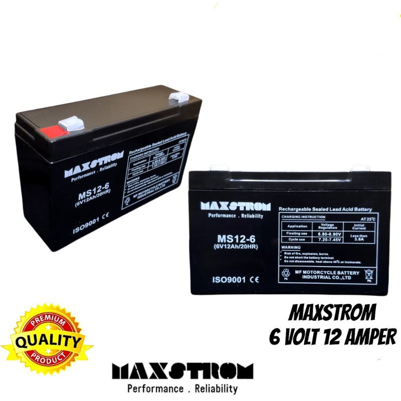 BATERAI MOBIL AKI PMB ORIGINAL 6V7AH/20HR BATTERY AKI CASAN