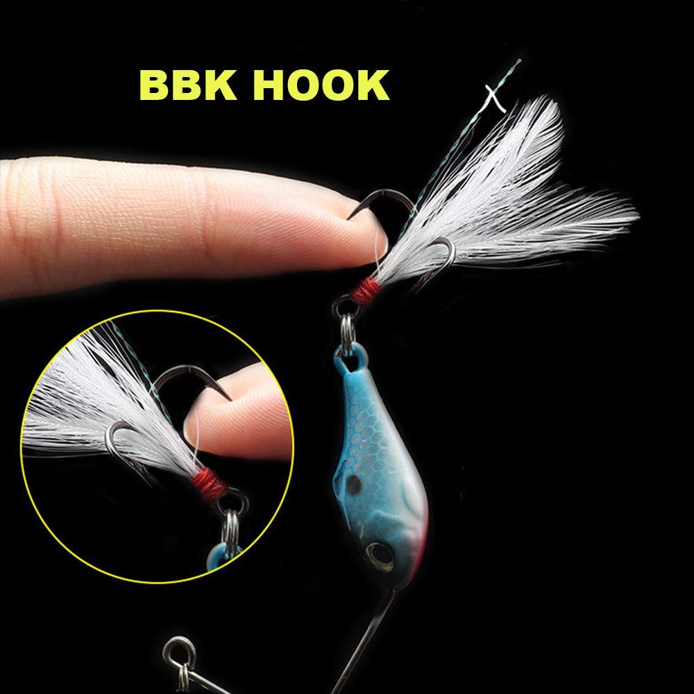 Nanas Logam Umpan Pancing Bass Tenggelam Getaran Sendok Metal Rotate Treble Hook