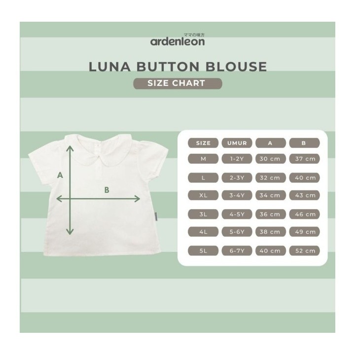 ARDENLEON (1-7 Thn) Girls Luna Collar Blouse Atasan TOP Anak Perempuan ARDEN LEON CBKS