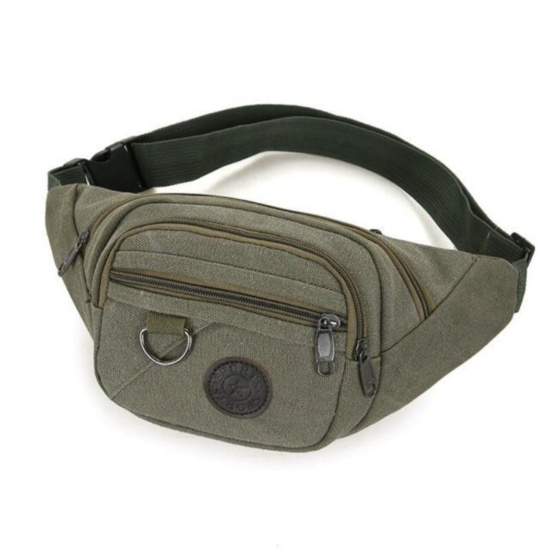 Tas Selempang Pria Waistbag Cowok Bahan Canvas Import Berkualitas