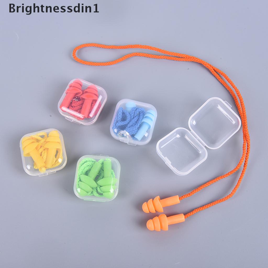 (Brightnessdin1) Earplugs / Penyumbat Telinga Bahan Silikon Untuk Berenang