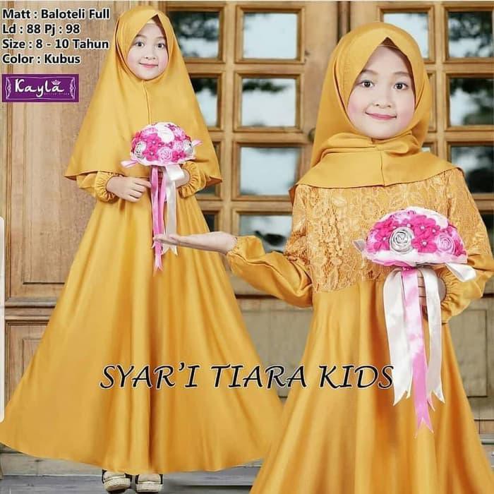 Terbaru Gamis Anak Perempuan / Tiara Kids Syari Aq001 / Baju Muslim Anak Best Terpopuler