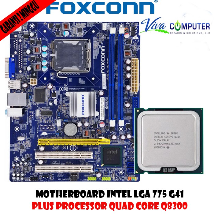motherboard Mobo Intel G41 DDR3 + Processor Quad Core Q8300