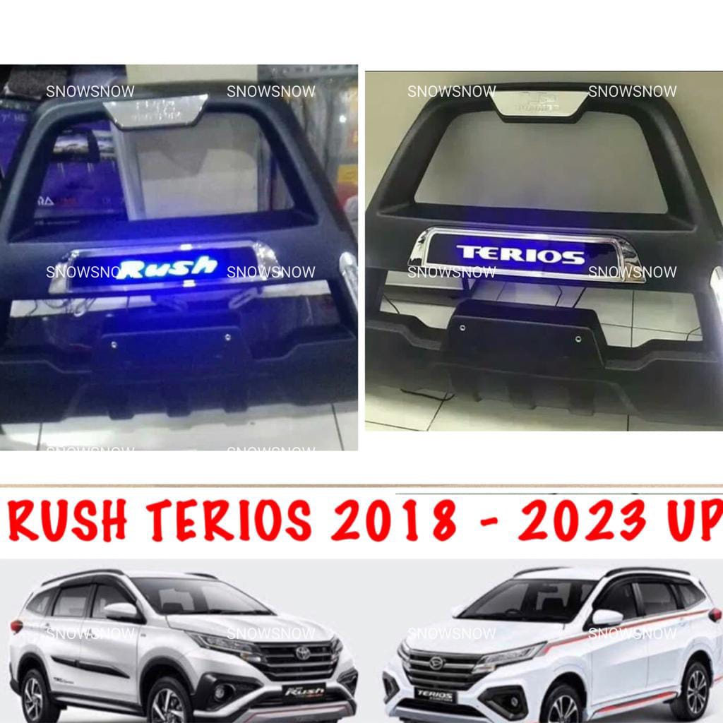 Tanduk Depan Bumper Rush Terios 2008 2010 2015 2018 2020 2022 2023 GR SPORT Lampu LED