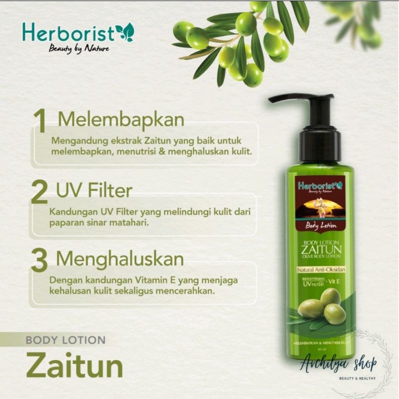 Herborist Body Lotion Zaitun 145 ml/Handbody pelembab kulit kering