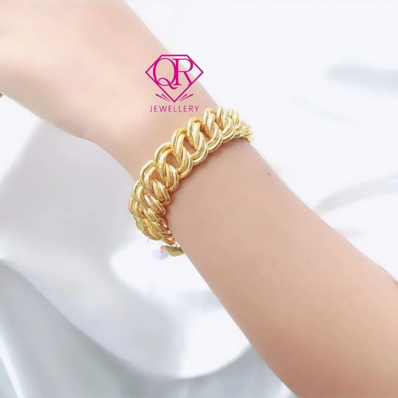 gelang herlin zenka tambang rantai lapis emas 24k