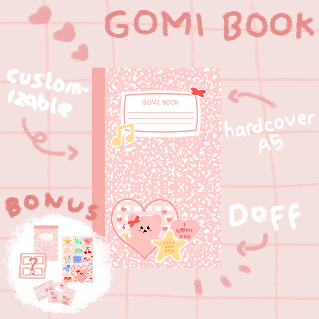 

[FREE POSTCARD] Gomi Custom Book Set | Buku Jurnal | Diary | Hardcover Notebeook A5 | Agenda | Custo