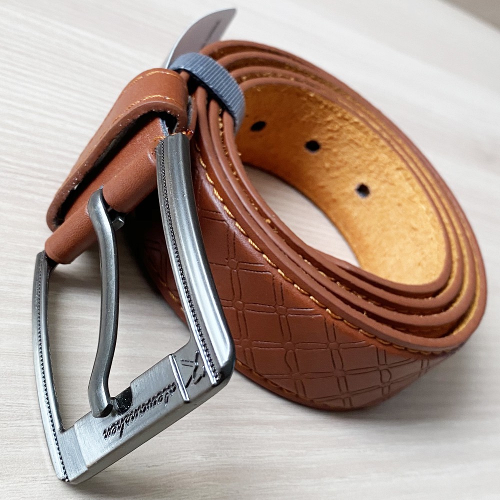 SHOPEE 6.6 SUPER SALE!! Ikat Pinggang Pria Gesper Sabuk Pria Ikat Pinggang Kulit Pria Import Men Belt K101 Brown