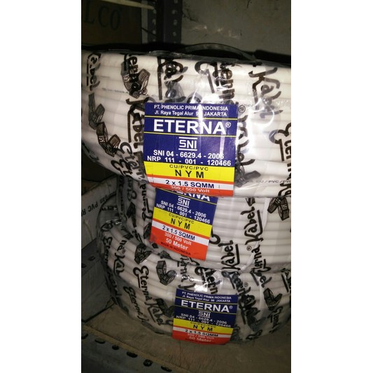 kabel eterna 2x1 5 kawat tembaga full