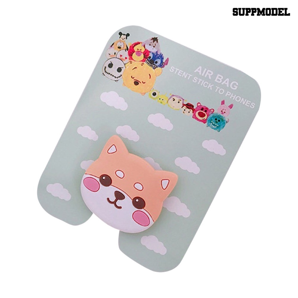 Sdl Stand Bracket Grip Jari Holder Handphone Desain Kartun Bayi Anjing / Beruang Dengan Perekat