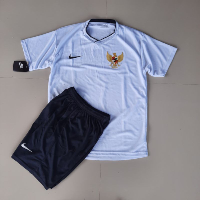 Baju Futsal Jersey Timnas Garuda Indonesia Kaos Setelan Sepak Bola-Timnas Putih