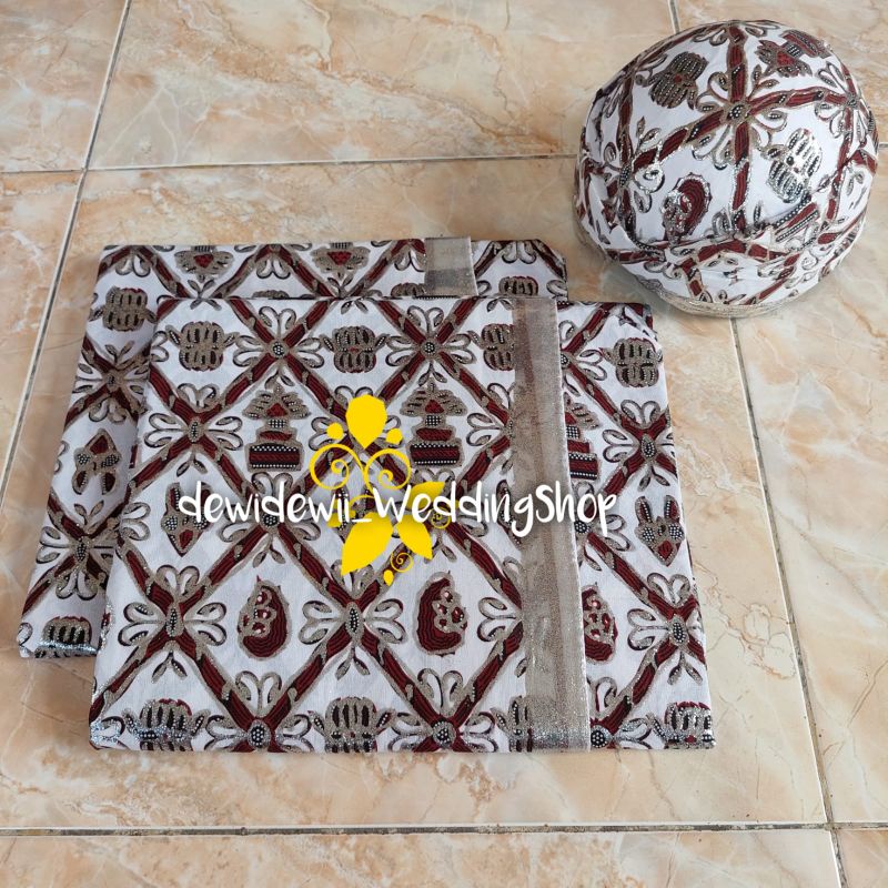 1set Jarik + Blangkon Pengantin, Motif Sido Mulyo