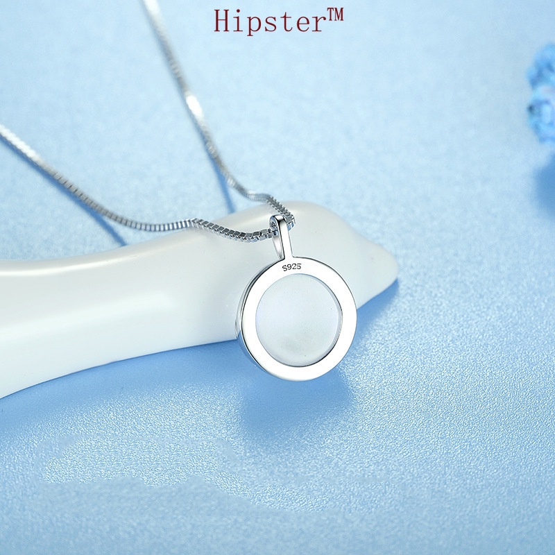 925 Silver Necklace Female Pendant White Jade