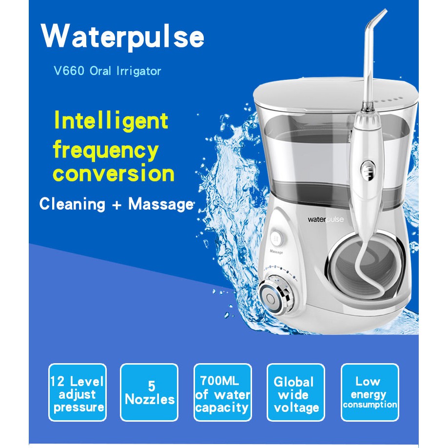 Alat Semprot Pembersih Karang Gigi Waterpulse Dental Flosser 700ml Semprotan Bersih Gigi Murah Sikat