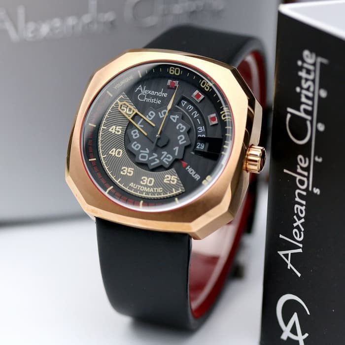 PROMO jam tangan pria alexander cristie automatic kulit ac3032 / ac 3032 rose gold BEST SELLER