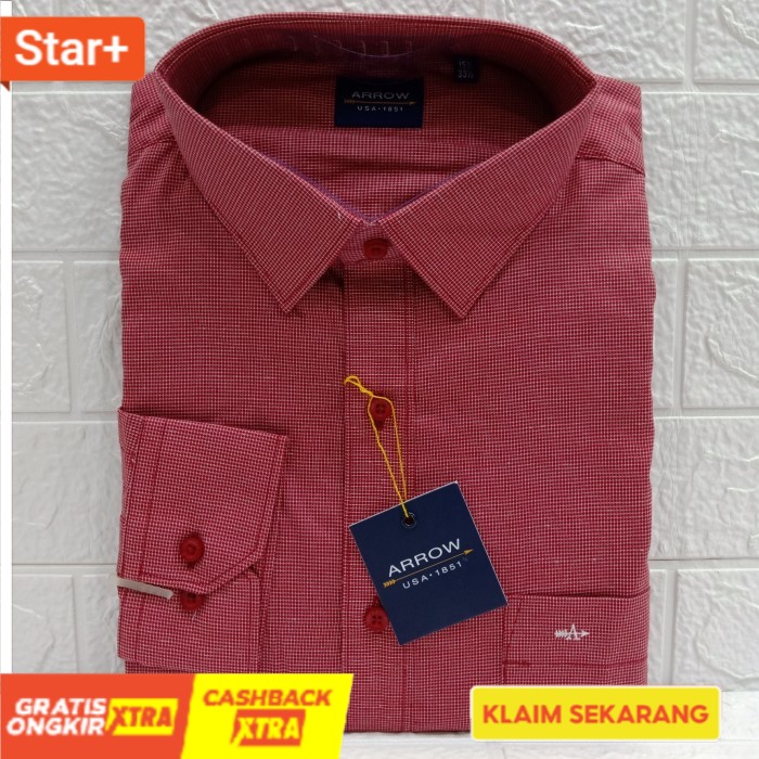 Kemeja Arrow Pria Formil Kantor Kerja Lengan Panjang 15.5 Merk Baru Sangat Laku