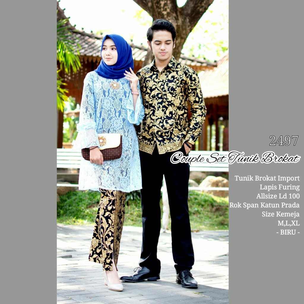 GROSIR BATIK COUPLE SET TUNIK BROKAT