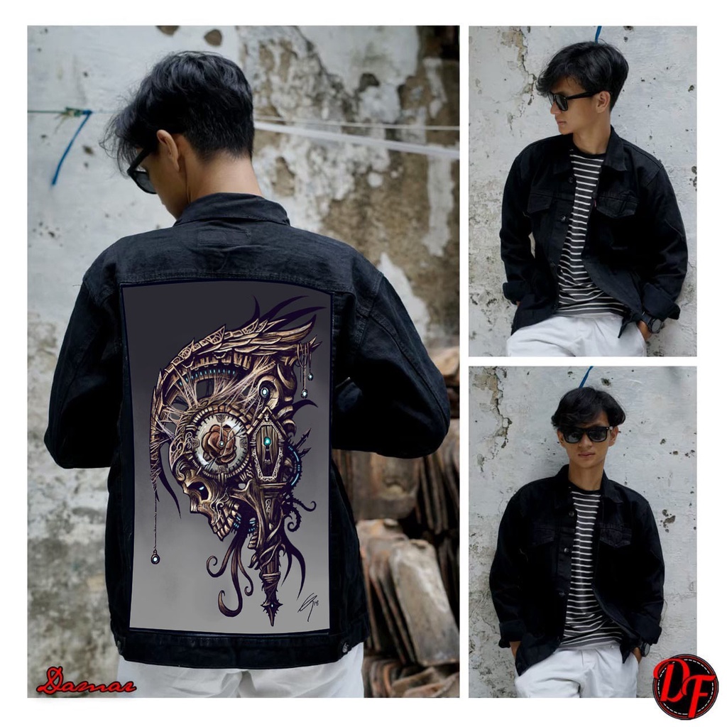 bayar ditempat (COD)/ jaket jeans pria bergambar belakang terbaru 2022/ jaket denim printing pria keren/ jaket jeans cowo trendy