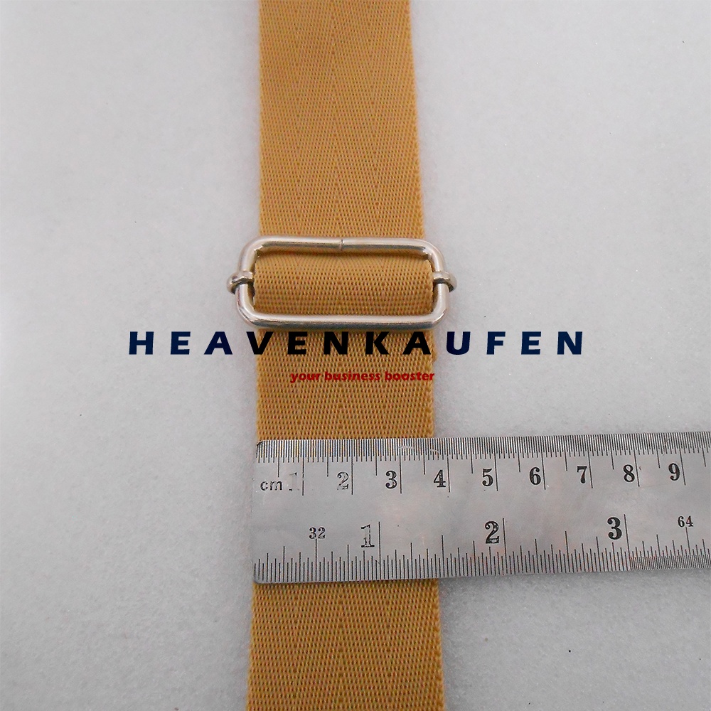 Tali Selempang Tas / Strap Tas Pria Lebar 3,8 cm Warna Khaki Kopi Susu Kait Silver