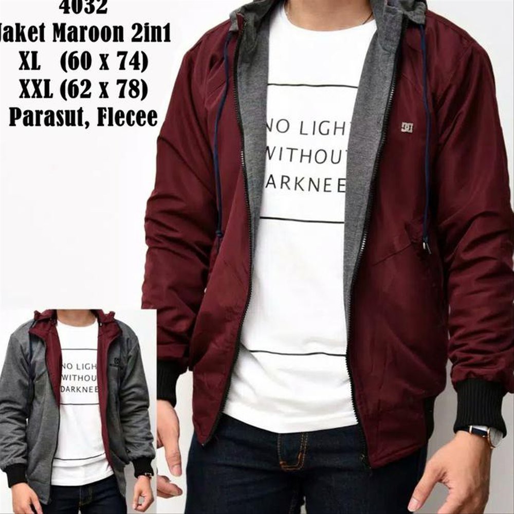 PREMIUM Jaket Parasut Bolak Balik Jumbo XXL -Jaket Parasit BB 2in1 Two In One Big Size Jaket Outdoor