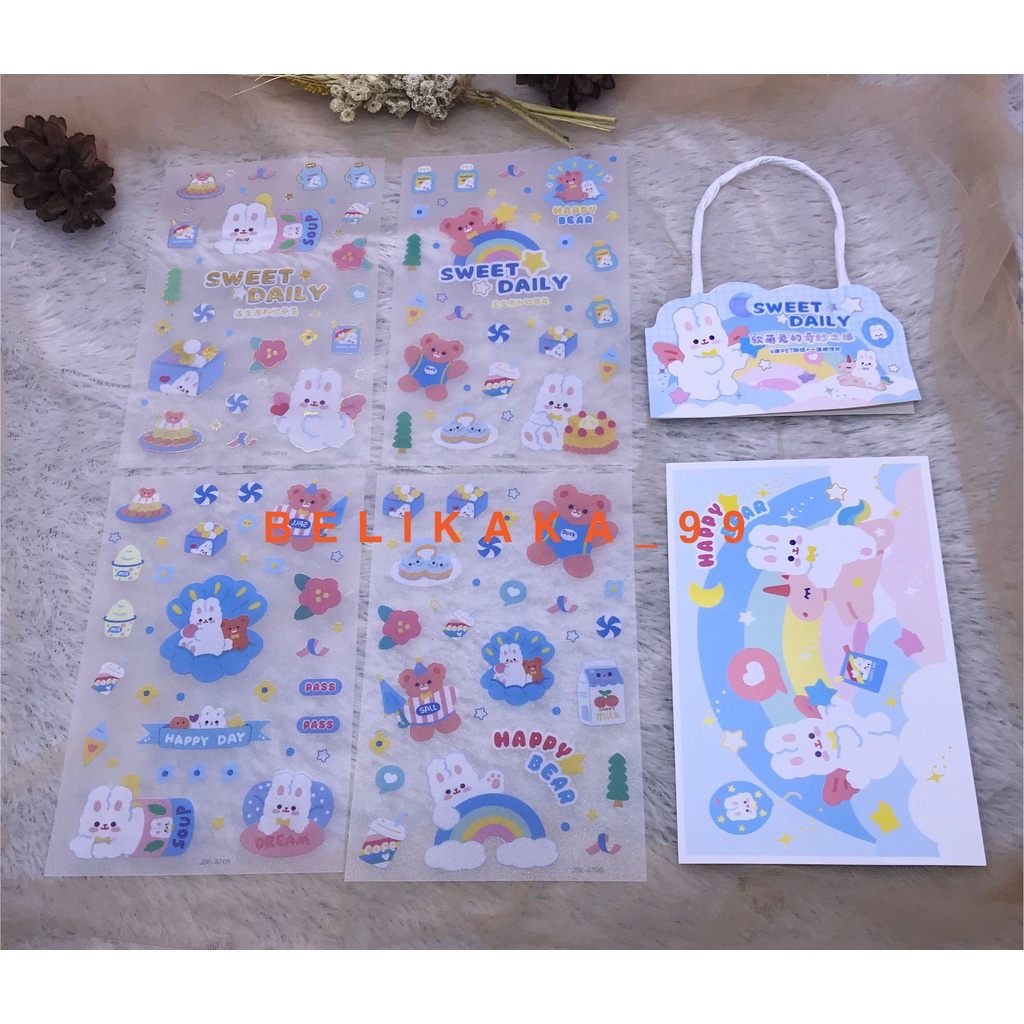 (4 LEMBAR) STICKER TEMPEL KARAKTER LUCU MODEL TAS GANTUNG ISI 4 LEMBAR / STICKER KARAKTER LUCU / STIKER TEMPEL / STICKER MODEL TAS/ STIKER GANTUNG / STIKER TAS / STICKER ANAK