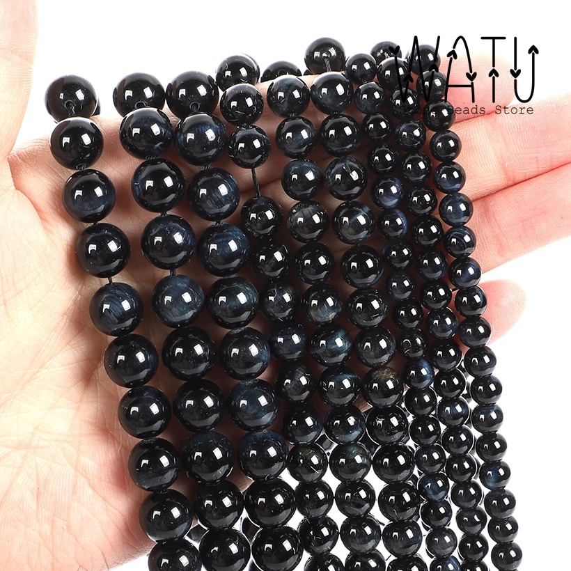 Batu Alam Tiger Eyes Hitam Natural Stone Round Beads