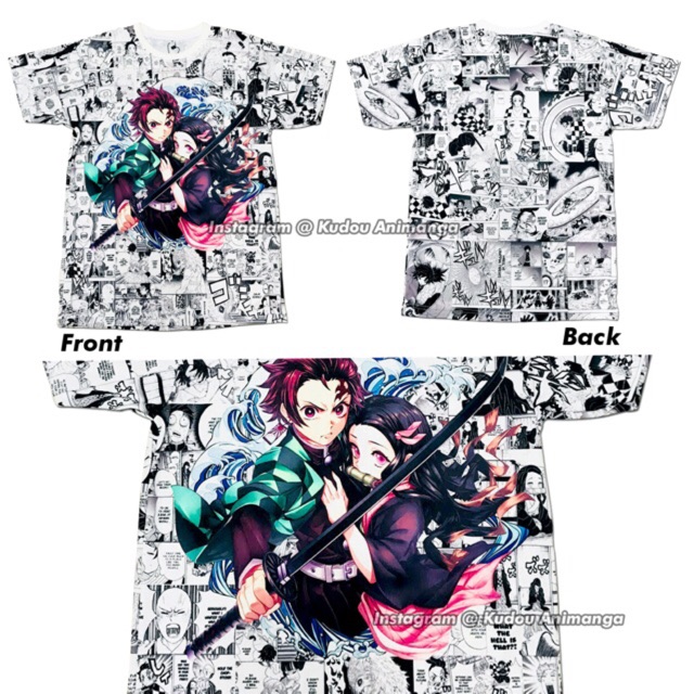 Kaos Kimetsu no Yaiba Fullprint Tanjiro and Nezuko