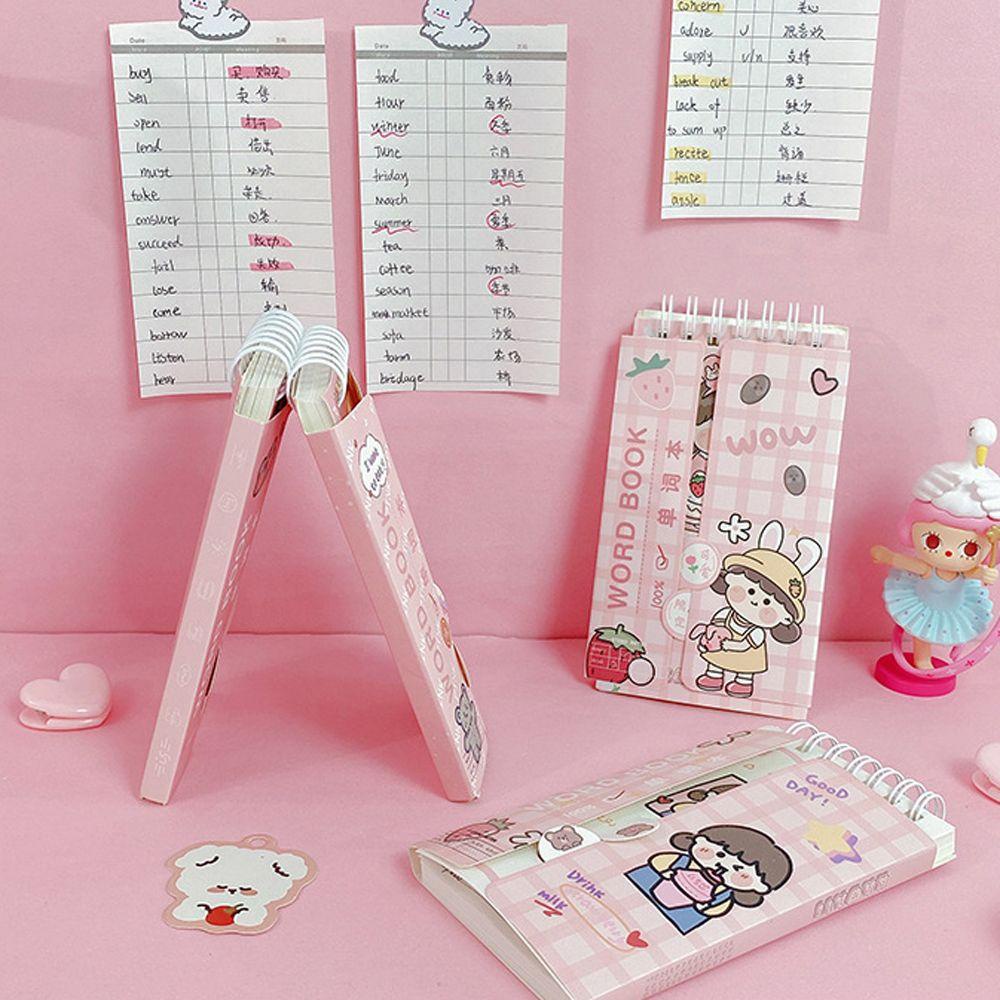 Lanfy Buku Kata Portable Kawaii Memo Pad Mini Tulisan Pads Binder Book Buku Kosa Kata