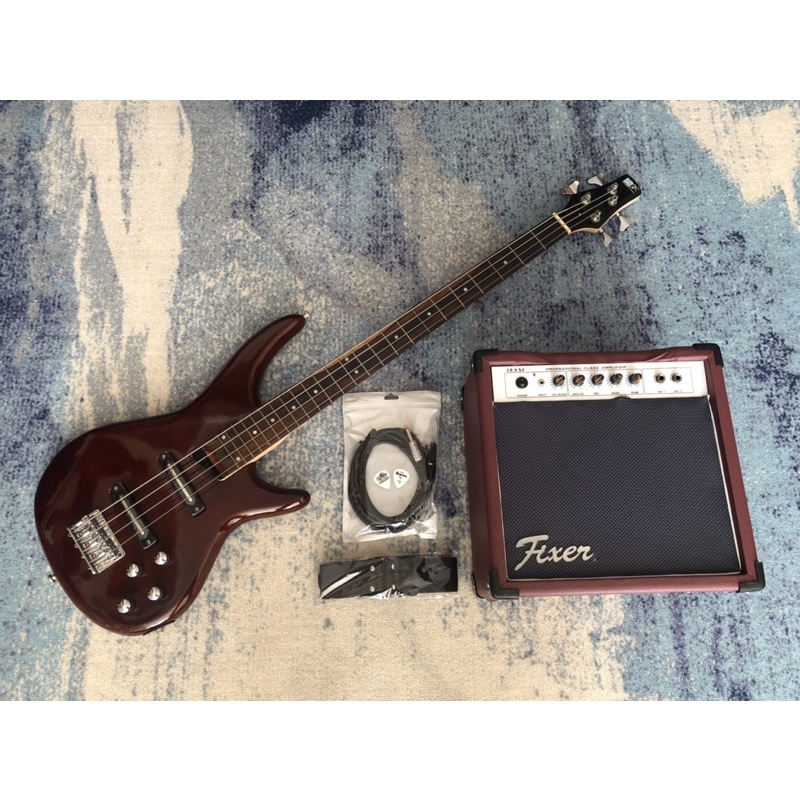 Paket Gitar Bass Elektrik/Listrik Ibanez SDGR (Cokelat)