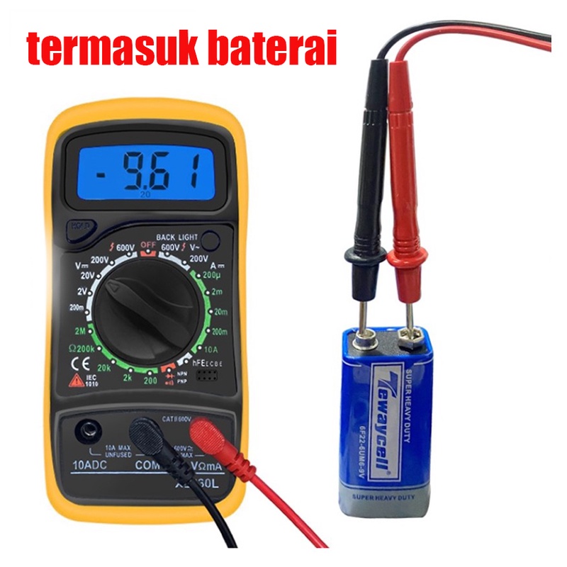 【 termasuk baterai】Multimeter Digital XL830LTester XL830L Avometer AC DC Voltage Tester / Avometer Digital XL830L