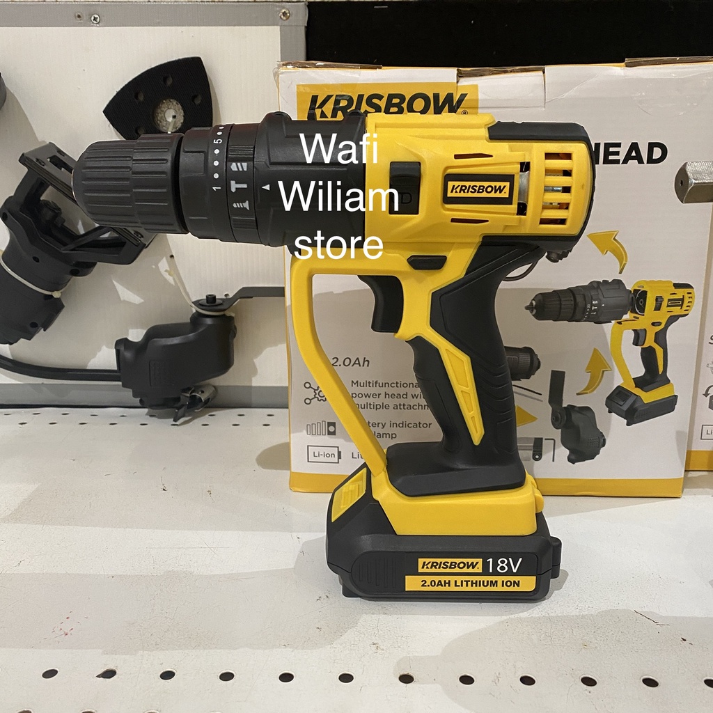 Krisbow Bor Listrik Cordless Multi 4 Heads kit impact drill