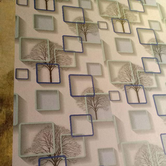 Wallpaper Dinding Sticker Motif 3d 45cmx10m