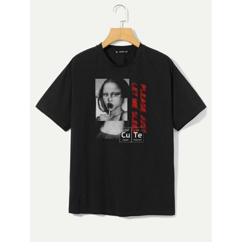 Kaos hitam casual aesthetic keren (bisa costum desain sendiri)