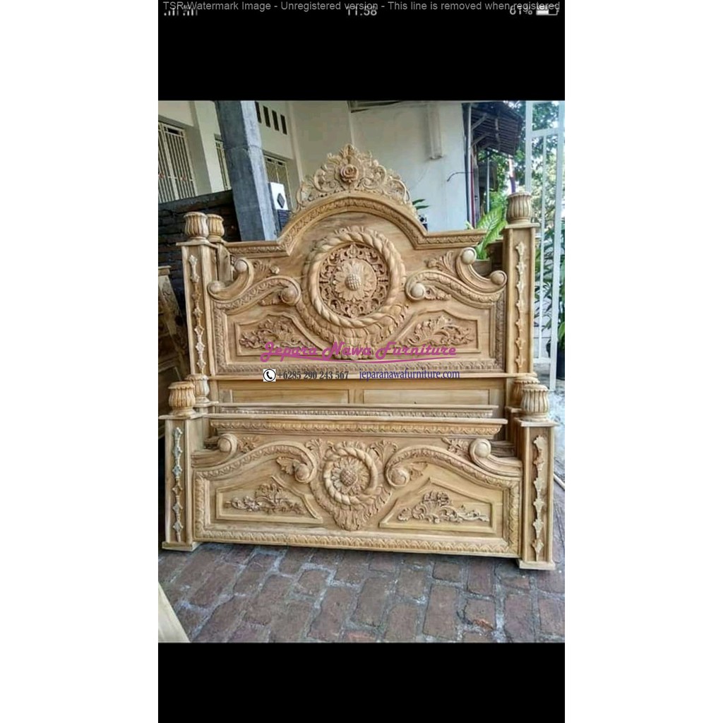 FLASH SALE Dipan Gong jepara,  Ranjang jati gong, Dipan Gong Termurah DPG01