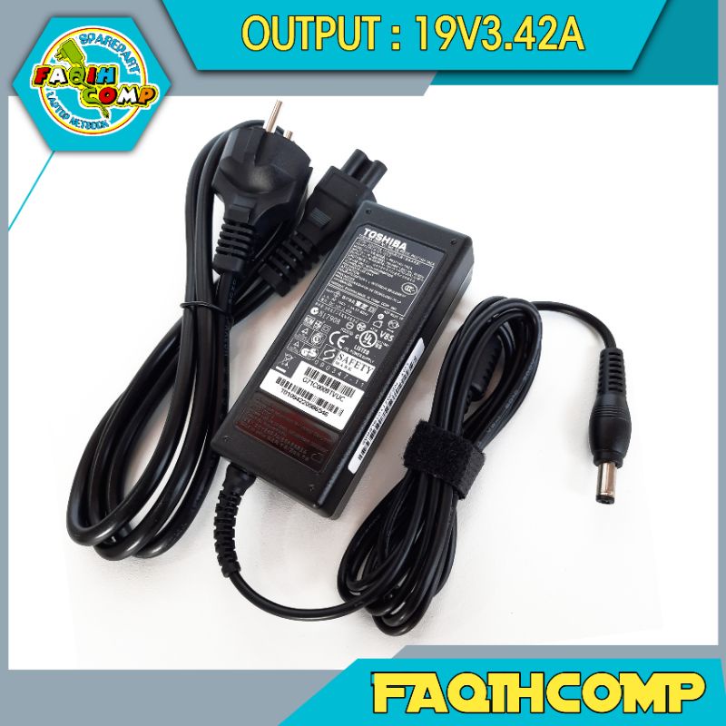 Adaptor Charger Original Laptop Toshiba Satellite C805 C840 C850 L800 L840 19V-3.42A 65W Original