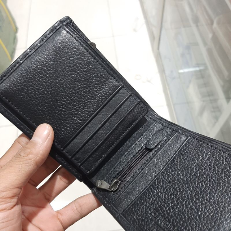 Dompet Kulit Asli HORSE KINGDOM HR-08 + Kotak Dompet Kulit Pria Bifold Lipat dua ukuran 5Inchi