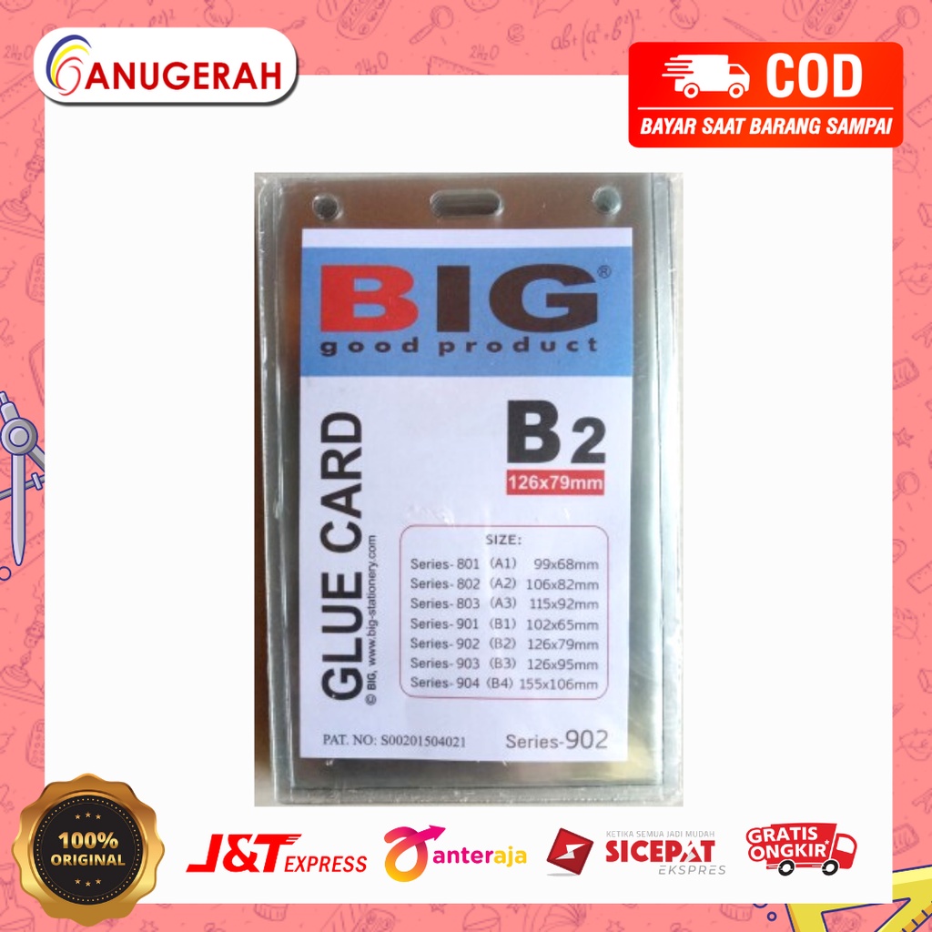 

BIG B2 902 KEPLEK NAMA / PLASTIK ID CARD BENING / TRANSPARAN (PACK)