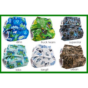 Pempem Full Motif Inner Gusset + Insert Litty | clodi | popok kain | Cloth Diaper pocket